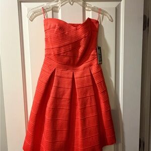 Express Vibrant Red Textured Dress